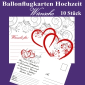 Ballonflugkarten Hochzeit - Wünsche für das Hochzeitspaar - 10 Stück