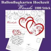 Ballonflugkarten Hochzeit - Wünsche für das Hochzeitspaar - 1000 Stück