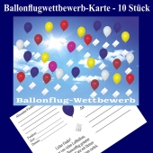 Ballonflugwettbewerbkarten, Postkarten für Luftballons, Ballonweitflug, Ballonmassenstartkarten, 10 Stück