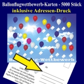 Ballonflugkarten, Postkarten für Luftballons zum Ballonweitflug-Wettbewerb, inklusive Adressen-Druck, 5000 Stück