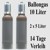 Ballongas Helium 10 Liter, 14 Tage Verleih, Mehrwegflasche