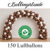 Ballongirlande Chocolate White, 150 Luftballons
