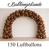 Ballongirlande Chocolate Gold, 150 Luftballons
