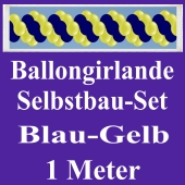 Girlande aus Luftballons, Ballongirlande Selbstbau-Set, Blau-Gelb, 1 Meter