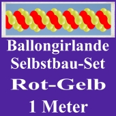Girlande aus Luftballons, Ballongirlande Selbstbau-Set, Rot-Gelb, 1 Meter