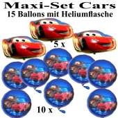 Cars Ballons Helium Maxi Set Kindergeburtstag 15 Cars Luftballons mit Heliumflasche