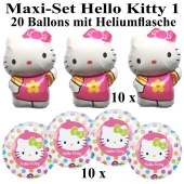 Ballons Helium Set Maxi Hello Kitty, Kindergeburtstag