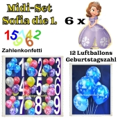 Ballons Helium Midi Set Dekoration Sofia die Erste