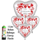 Mini Ballons Helium Set Valentinstag "Du bist mein größter Schatz"