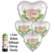 Mini Ballons Helium Set Valentinstag "I Love You"