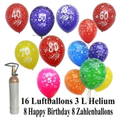 Ballons-Helium-Set-16-Luftballons-mit-Helium-Ballongasflasche-8-Zahlenballons-8-Herzlichen-Glueckwunsch-Ballons