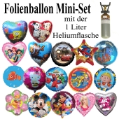 Luftballons Helium Set, 10 Folienballons mit der 1 Liter Heliumflasche