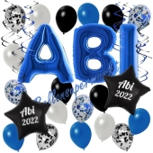 Dekorations-Set mit Ballons zum Abitur 2022 in Blau, 35 Teile