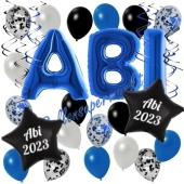 Dekorations-Set mit Ballons zum Abitur 2023 in Blau, 35 Teile