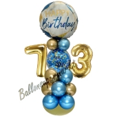 LED Ballondeko zum 73. Geburtstag in Blau und Gold