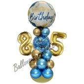 LED Ballondeko zum 85. Geburtstag in Blau und Gold