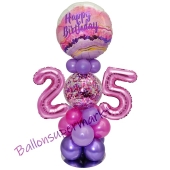 LED Ballondeko zum 25. Geburtstag in Pink und Lila