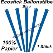 Ecostick Ballonstab aus 100 % Papier, blau, 1 Stück 