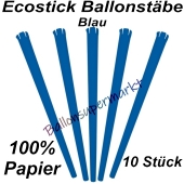 Ecostick Ballonstäbe aus 100 % Papier, blau, 10 Stück 