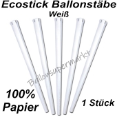 Ecostick Ballonstab aus 100 % Papier, weiß, 1 Stück 