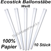 Ecostick Ballonstäbe aus 100 % Papier, weiß, 10 Stück 