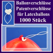 Ballonverschlüsse, Patentverschlüsse für Luftballons aus Latex, 1000 Stück
