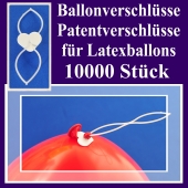 Ballonverschlüsse, Patentverschlüsse für Luftballons aus Latex, 10000 Stück