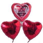 Valentinstag, schwebende Helium Luftballons, Bouquet 9, Zum Valentinstag Alles Liebe