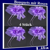 bouquets-mit-rosen-lila-hochzeitsauto-tuerdekoration-4-stueck