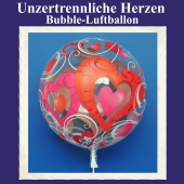 Bubble Luftballon mit Helium-Ballongas: Unzertrennliche Herzen