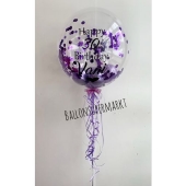 Bubbles Ballon mit Konfetti und Beschriftung