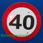 Riesen-Button Geburtstag 40 mit LED Beleuchtung