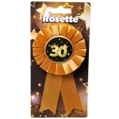 Rosette zum 30. Geburtstag, schwarz/gold