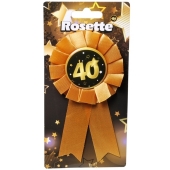 Rosette zum 40. Geburtstag, schwarz/gold