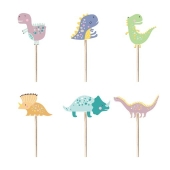 6 Cake Topper-Muffin Topper Dinos