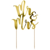 Cake Topper Mr & Mrs in Gold