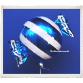 Candy Luftballon aus Folie mit Helium, Blau, Stripes