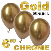 Chrome Luftballons 15 cm Gold, 50 Stück