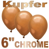 Chrome Luftballons 15 cm Kupfer, 10 Stück