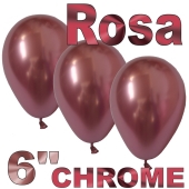 Chrome Luftballons 15 cm Rosa, 10 Stück