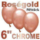 Chrome Luftballons 15 cm Rosegold, 50 Stück