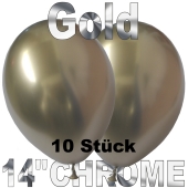 Luftballons in Chrome Gold 35 cm, 10 Stück