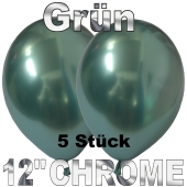 Luftballons in Chrome Grün 30 cm, 5 Stück