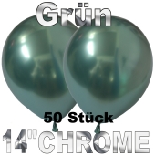 Luftballons in Chrome Grün 35 cm, 50 Stück