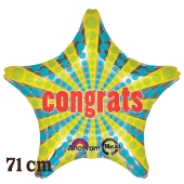 Congrats! Retro Star Jumbo Luftballon aus Folie