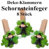 Silvester Tischdekoration Glücksbringer, Schornsteinfeger Deko-Klammern