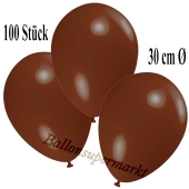 Deko-Luftballons Braun, 100 Stück