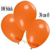 Deko-Luftballons Orange, 100 Stück
