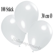 Deko-Luftballons Weiß, 100 Stück