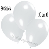 Deko-Luftballons Weiß, 50 Stück